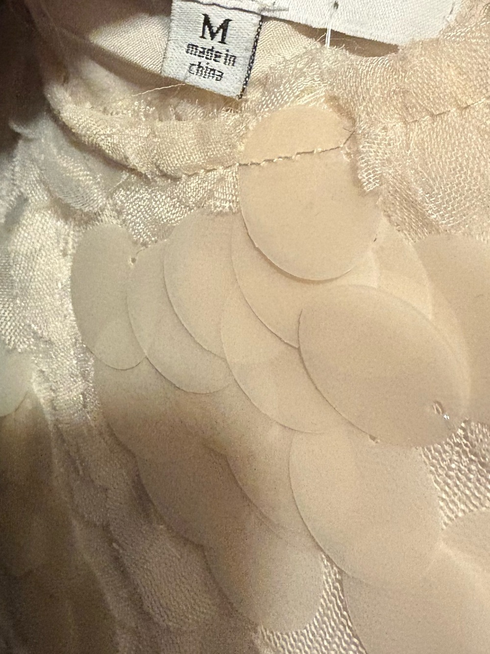NWOT En Saison Cream Sequin Tie-Shoulder Midi Dress - Picture 6 of 6